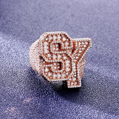 Custom S925 & VVS1 Baguette Moissanite Letter Ring Deposit