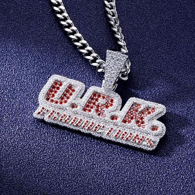 Custom S925 Iced Colorful Letter Pendant Deposit