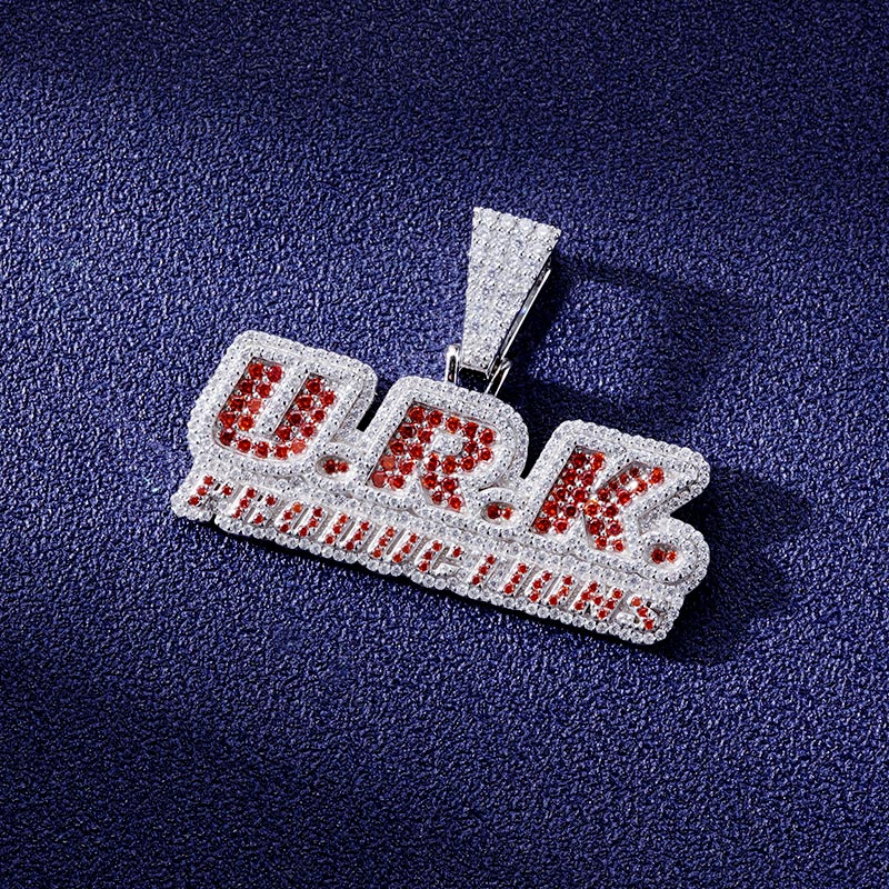 Custom S925 Iced Colorful Letter Pendant Deposit