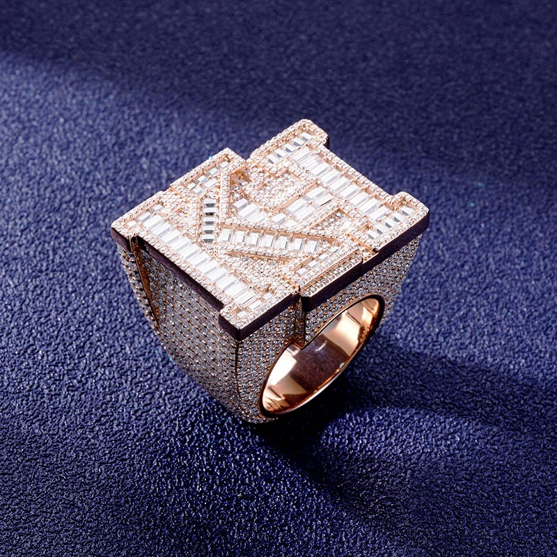 Custom S925 & VVS1 Baguette Moissanite Letter Ring Deposit