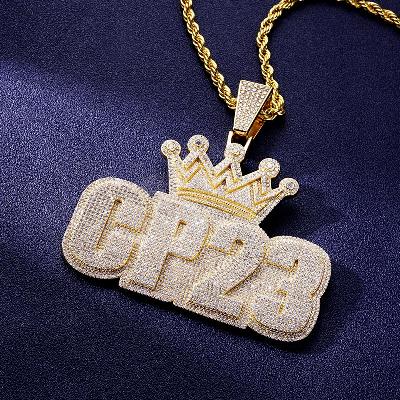 Custom S925 Iced Unique Letter & Crown Pendant Deposit