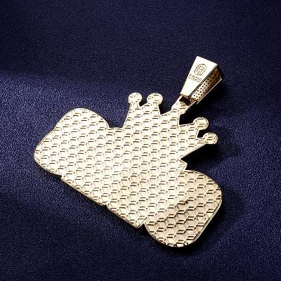 Custom S925 Iced Unique Letter & Crown Pendant Deposit