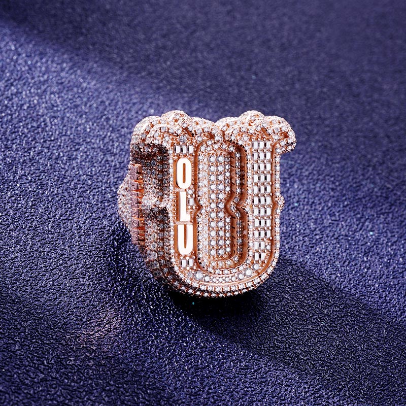 Custom S925 & VVS1 Baguette Moissanite Letter Ring Deposit