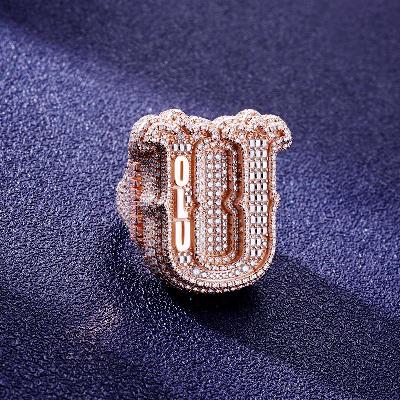 Custom S925 & VVS1 Baguette Moissanite Letter Ring Deposit