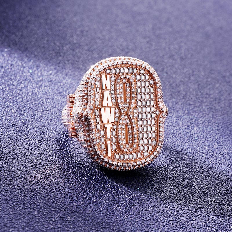 Custom S925 & VVS1 Baguette Moissanite Letter Ring Deposit