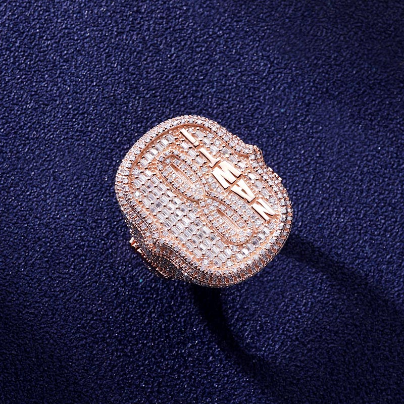 Custom S925 & VVS1 Baguette Moissanite Letter Ring Deposit