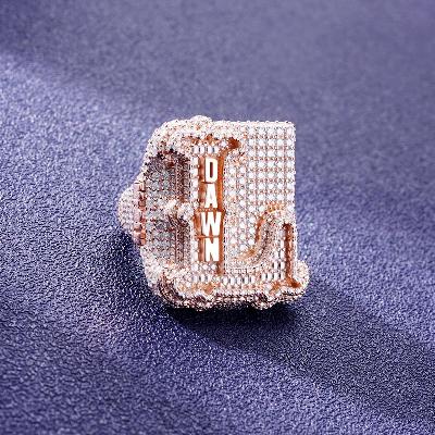 Custom S925 & VVS1 Baguette Moissanite Letter Ring Deposit