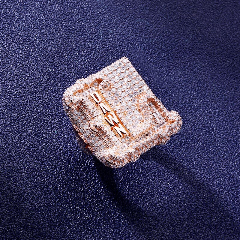 Custom S925 & VVS1 Baguette Moissanite Letter Ring Deposit