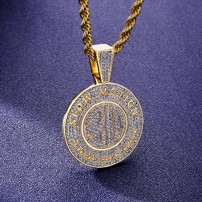 Custom S925 Iced Two-tone Round Letter Pendant Deposit