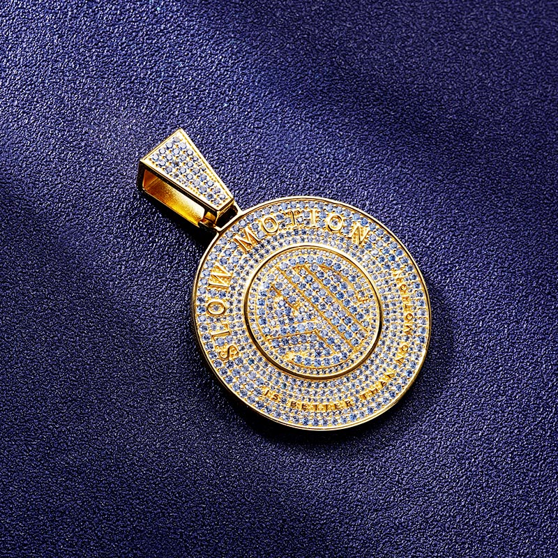 Custom S925 Iced Two-tone Round Letter Pendant Deposit