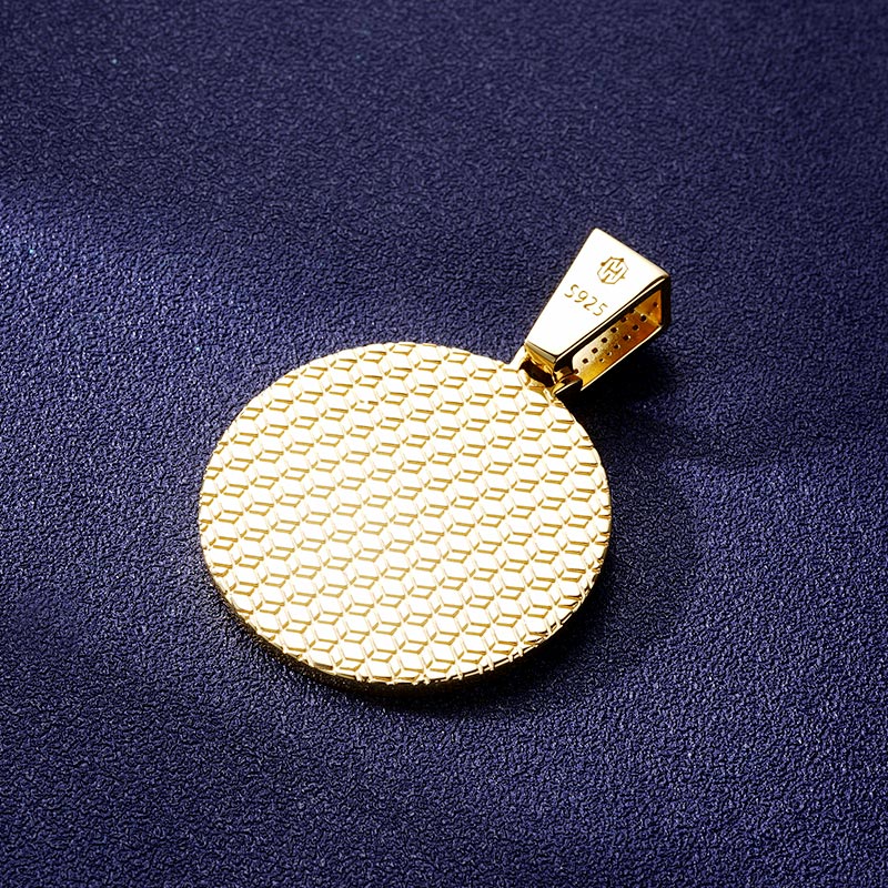 Custom S925 Iced Two-tone Round Letter Pendant Deposit