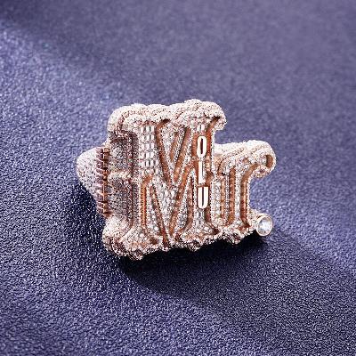 Custom S925 & VVS1 Baguette Moissanite Letter Ring Deposit