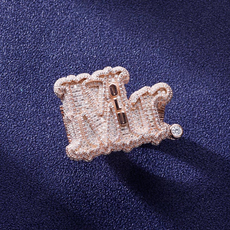 Custom S925 & VVS1 Baguette Moissanite Letter Ring Deposit