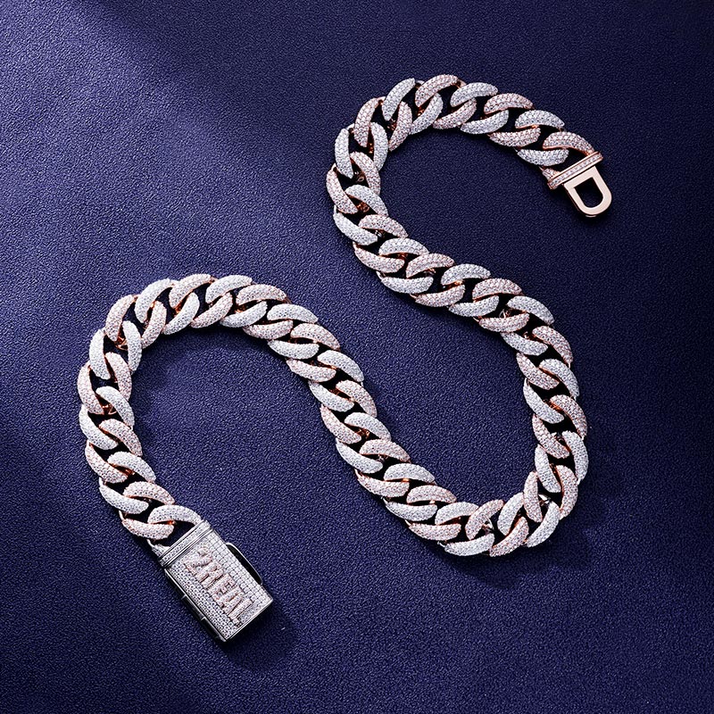 Custom S925 & VVS1 Moissanite Two-tone Cuban Chain Deposit