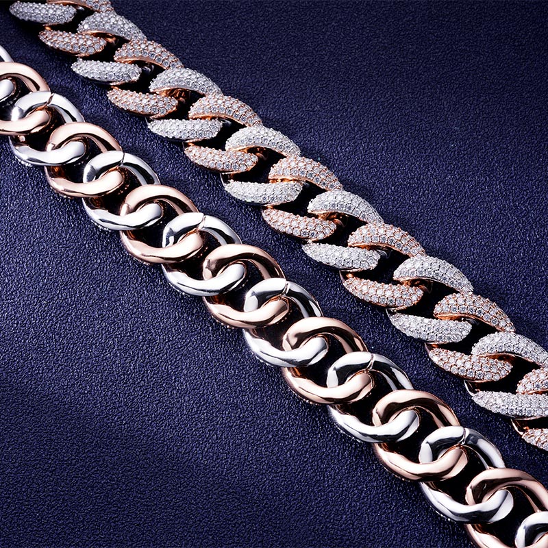 Custom S925 & VVS1 Moissanite Two-tone Cuban Chain Deposit