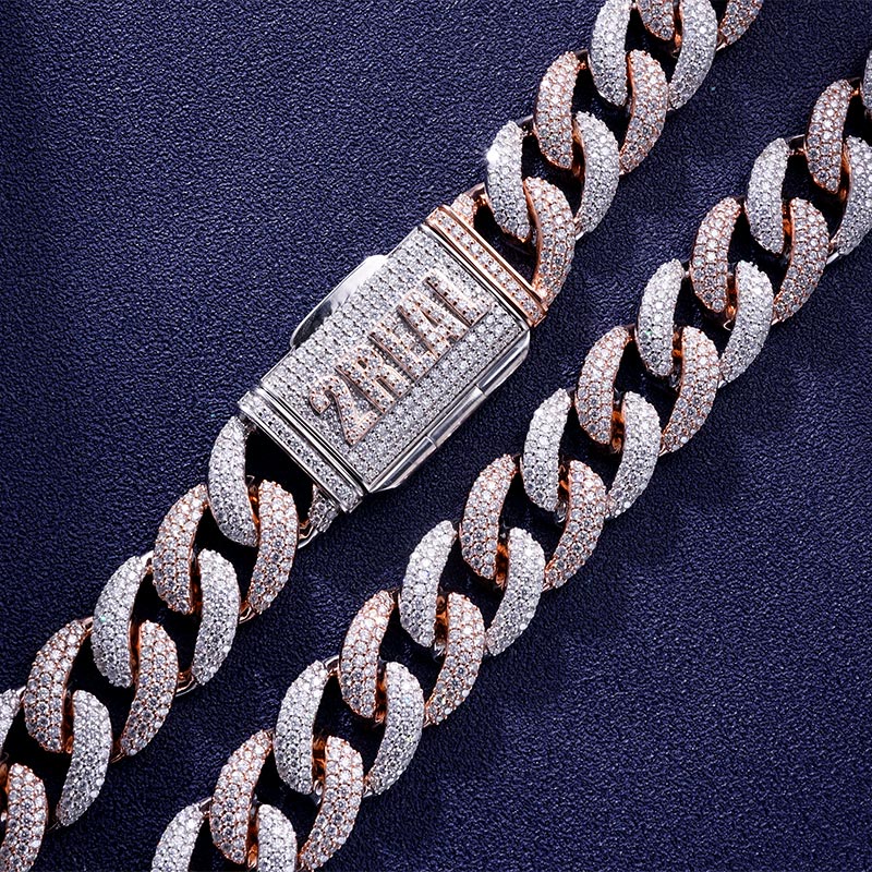 Custom S925 & VVS1 Moissanite Two-tone Cuban Chain Deposit