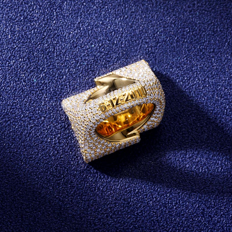 Custom S925 & VVS1 Baguette Moissanite Letter Ring Deposit