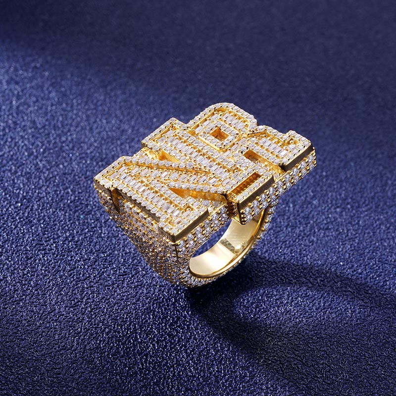 Custom S925 & VVS1 Baguette Moissanite Letter Ring Deposit