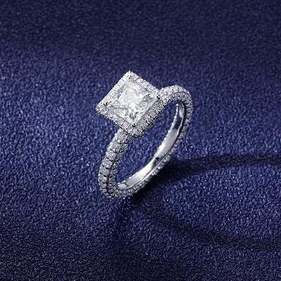 Custom S925 & VVS1 Moissanite Princess Cut Engagement Ring Deposit