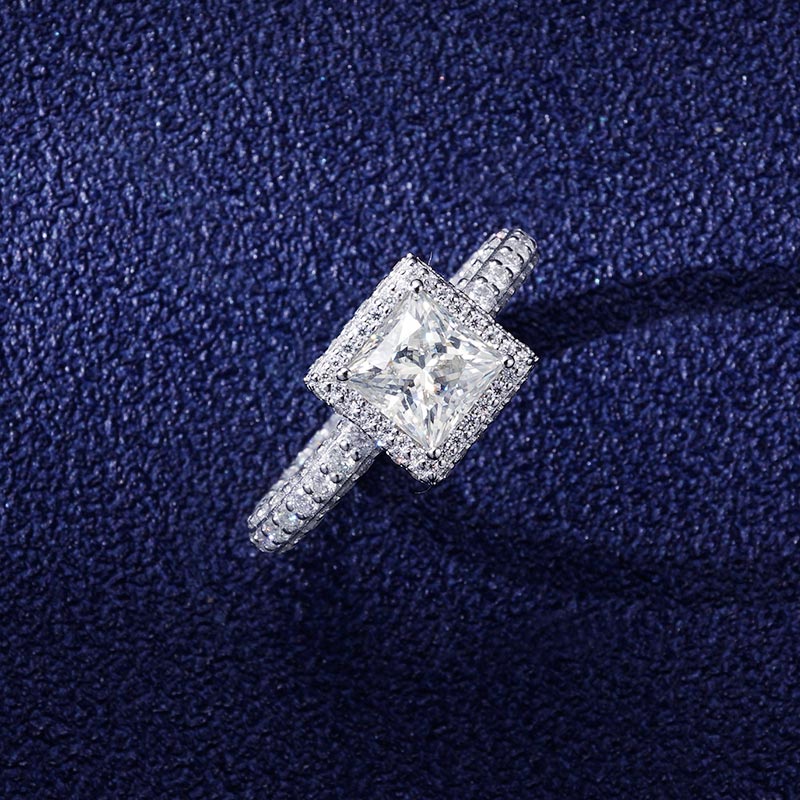 Custom S925 & VVS1 Moissanite Princess Cut Engagement Ring Deposit