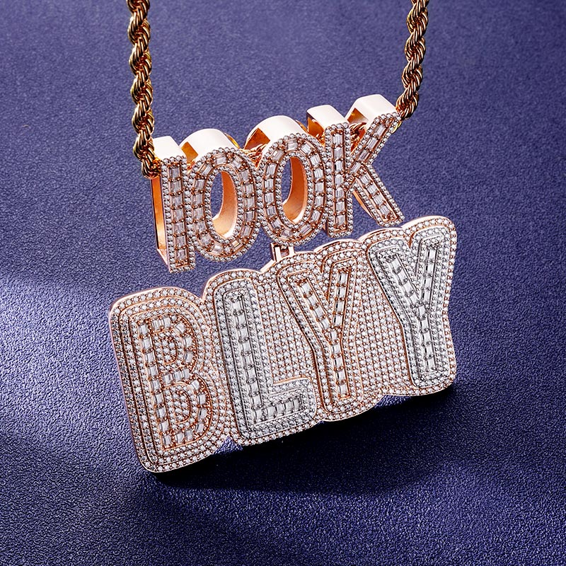 Custom S925 & VVS1 Baguette Moissanite Letter Pendant Deposit