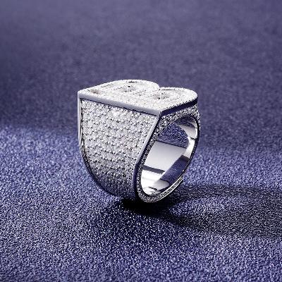 Custom S925 & VVS1 Baguette Moissanite Letter Ring Deposit