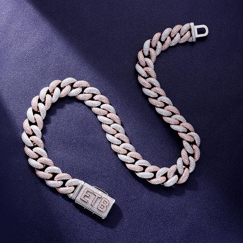 Custom S925 & VVS1 Moissanite Two-tone 20mm Cuban Chain Deposit
