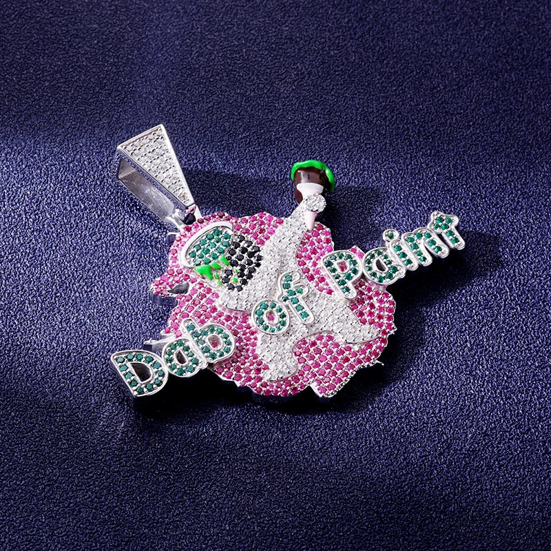 Custom S925 Iced Unique Colorful Pendant Deposit