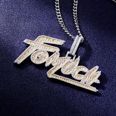 Custom S925 & VVS1 Baguette Moissanite Letter Pendant Deposit