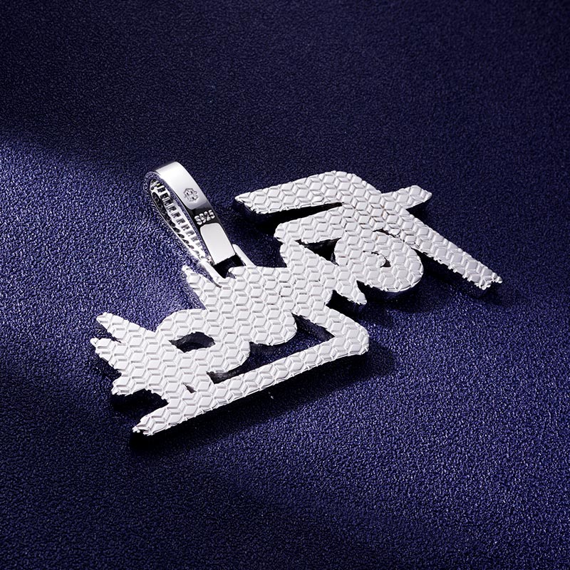 Custom S925 & VVS1 Baguette Moissanite Letter Pendant Deposit