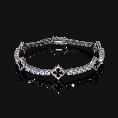 Iced Out Four Leaf Clover Tennis Bracelet