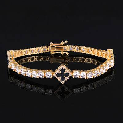 Iced Out Four Leaf Clover Tennis Bracelet