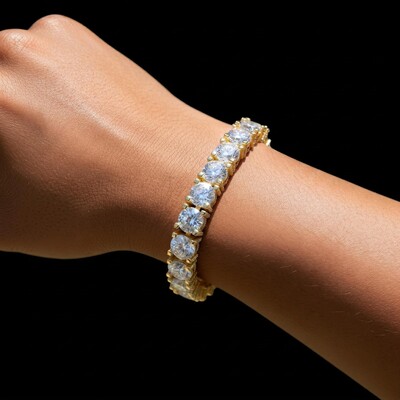 10mm 925 Silver & VVS1 Moissanite Tennis Bracelet