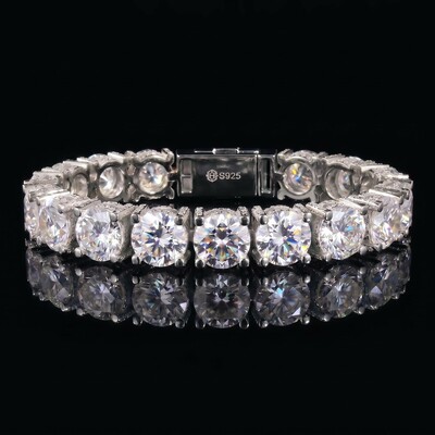 10mm 925 Silver & VVS1 Moissanite Tennis Bracelet