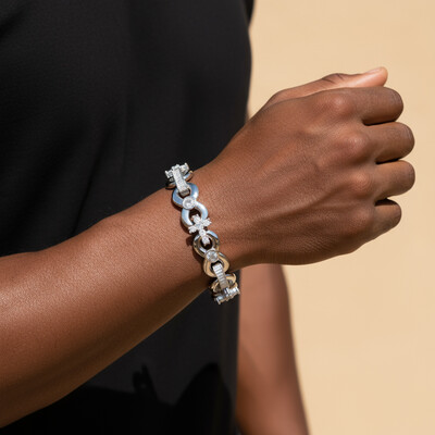 Iced Out 12mm Baguette Cut Infinite Cross Bracelets