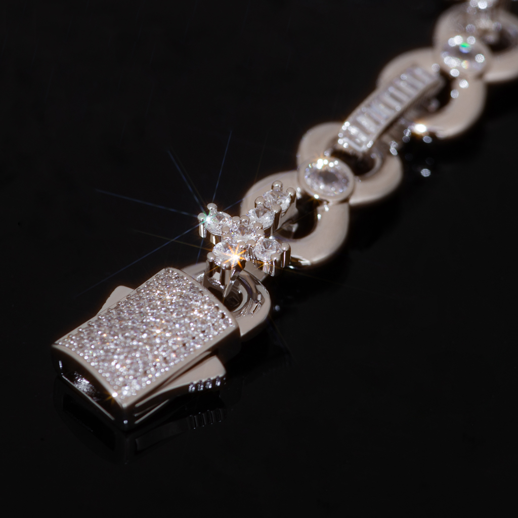 Iced Out 12mm Baguette Cut Infinite Cross Bracelets