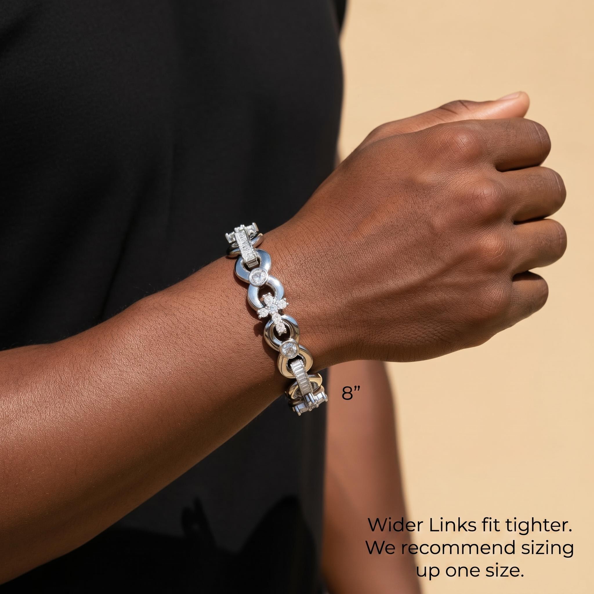 Iced Out 12mm Baguette Cut Infinite Cross Bracelets