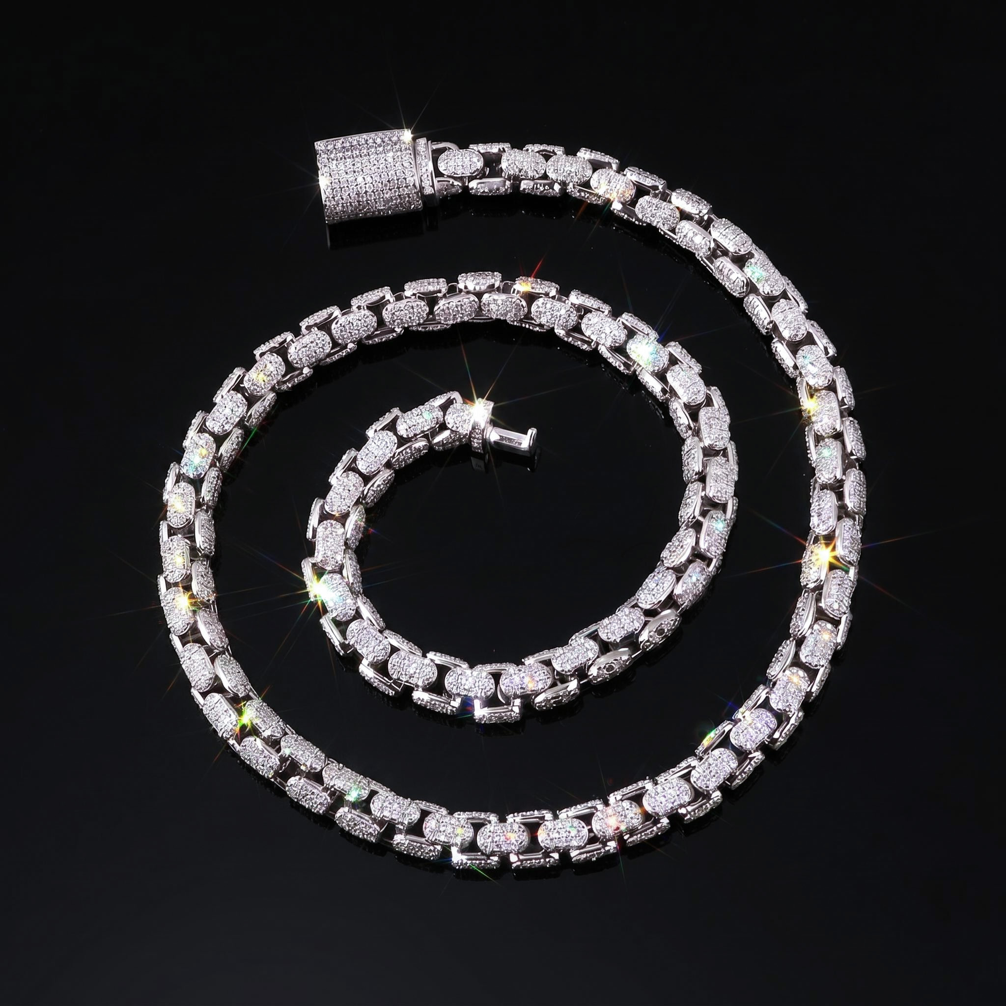8mm Iced Out Round Box Chain 8mm Iced Out Round Box Chain