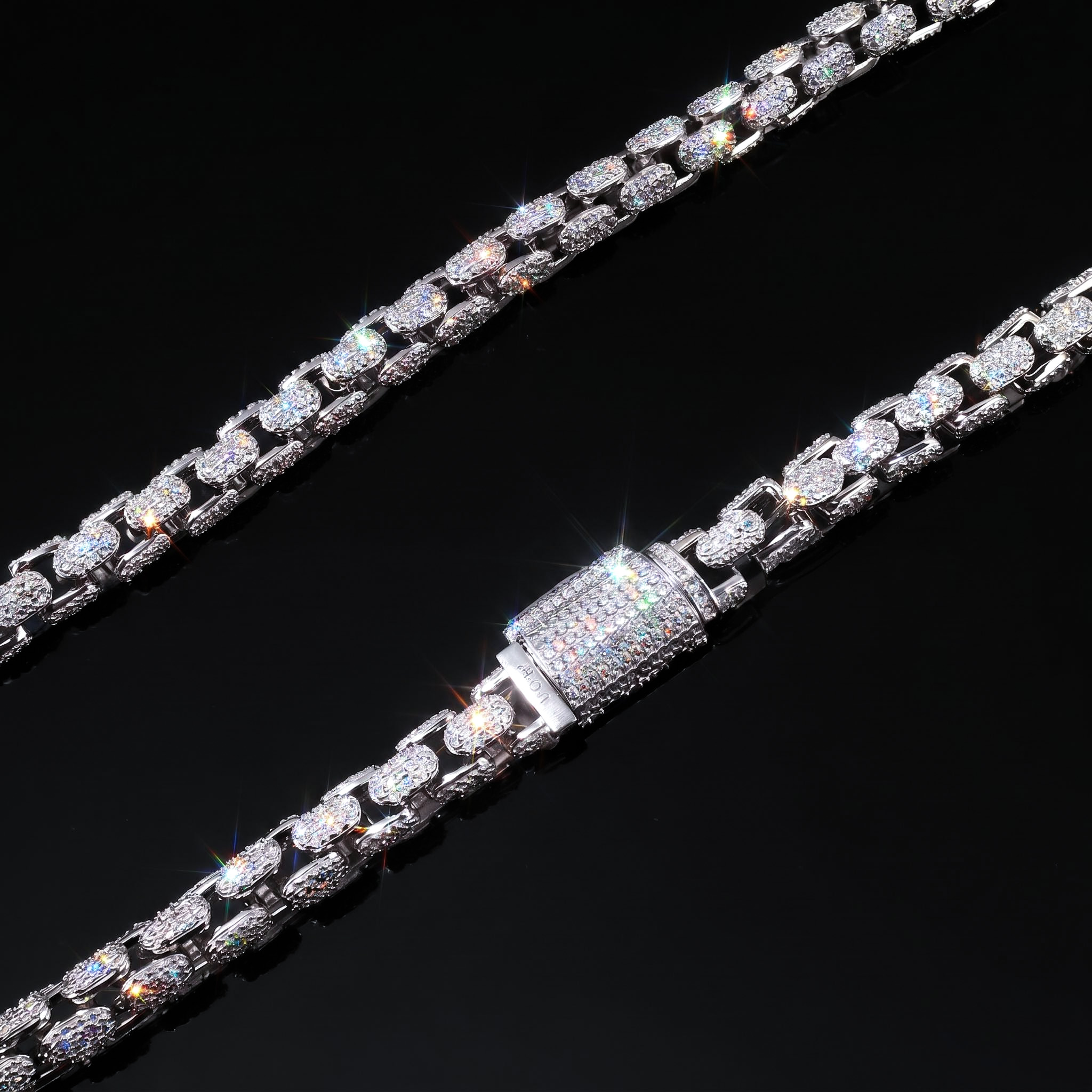 8mm Iced Out Round Box Chain 8mm Iced Out Round Box Chain