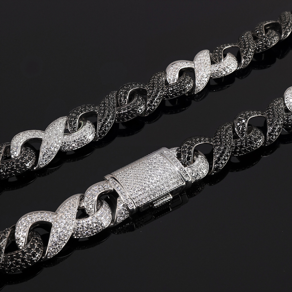 Iced Out Black & White Diamond Cuban Chain
