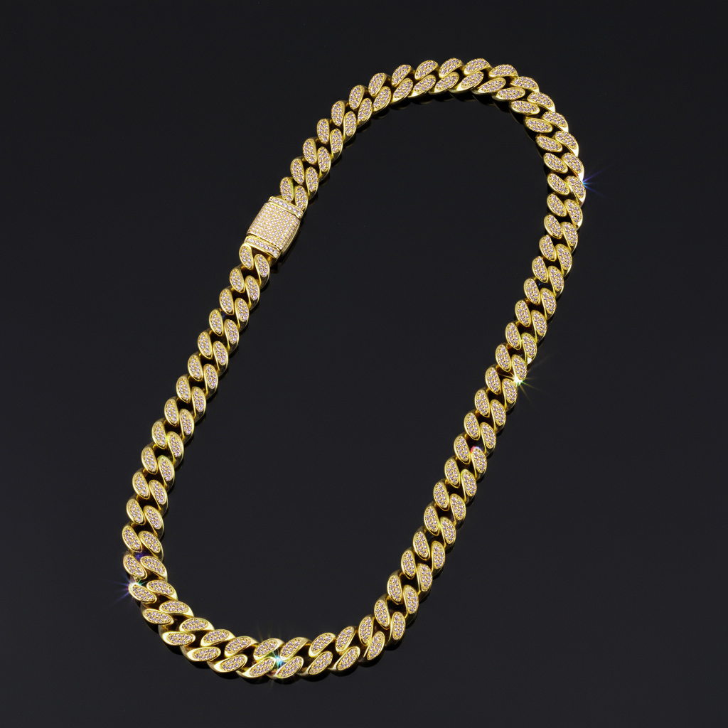 12mm Iced Out Custom Picture Cuban chain