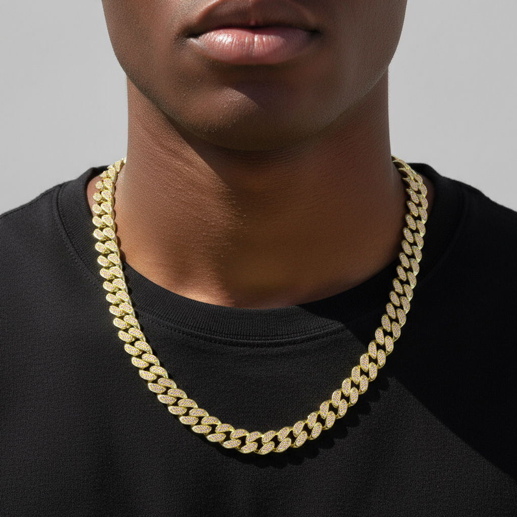 12mm Iced Out Custom Picture Cuban chain