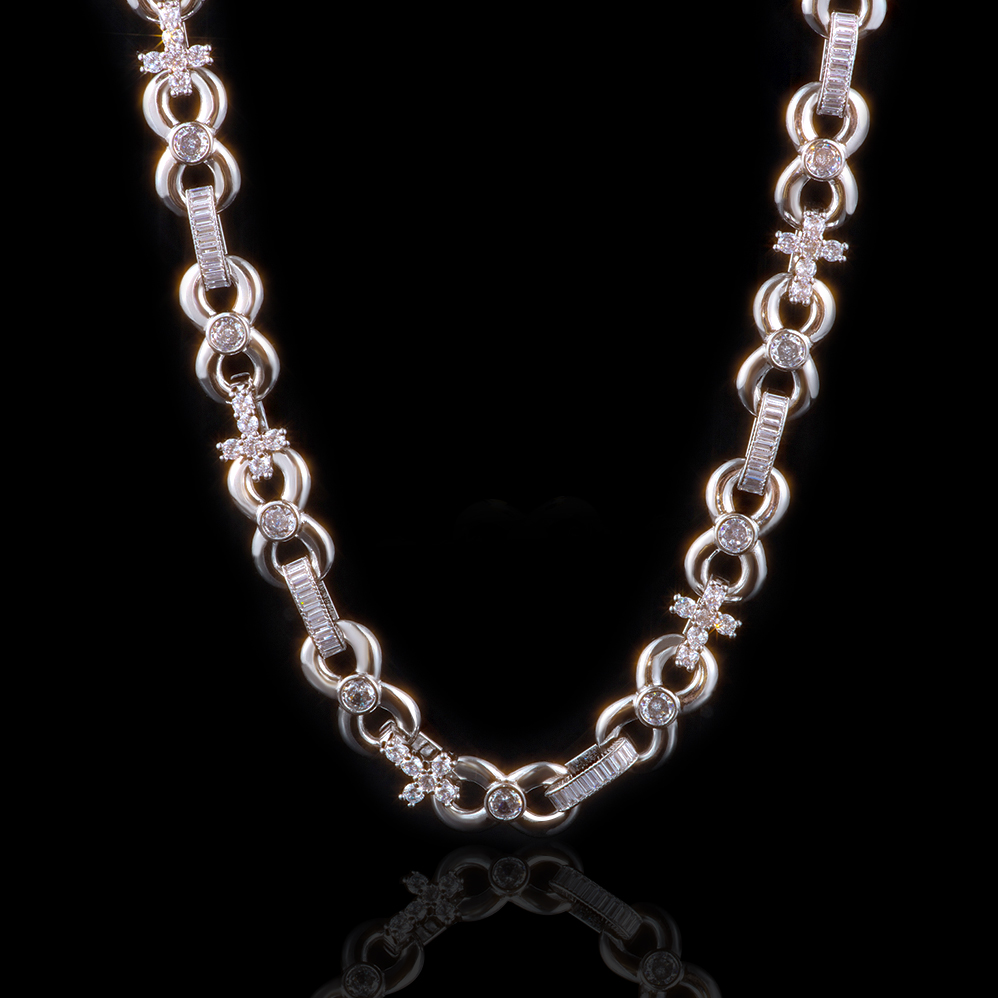 Iced Out 12mm Baguette Cut Infinite Cross Chain
