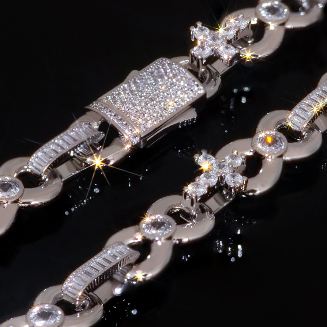 Iced Out 12mm Baguette Cut Infinite Cross Chain