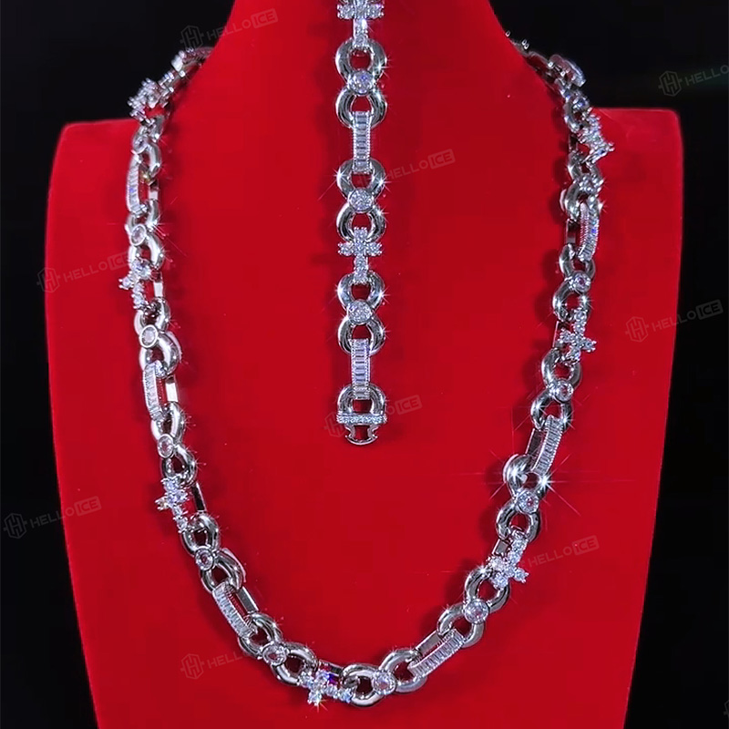 Iced Out 12mm Baguette Cut Infinite Cross Chain Iced Out 12mm Baguette Cut Infinite Cross Chain