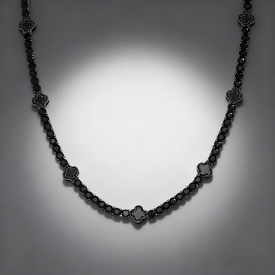 Iced Out Black Four Leaf Clover Tennis Chain