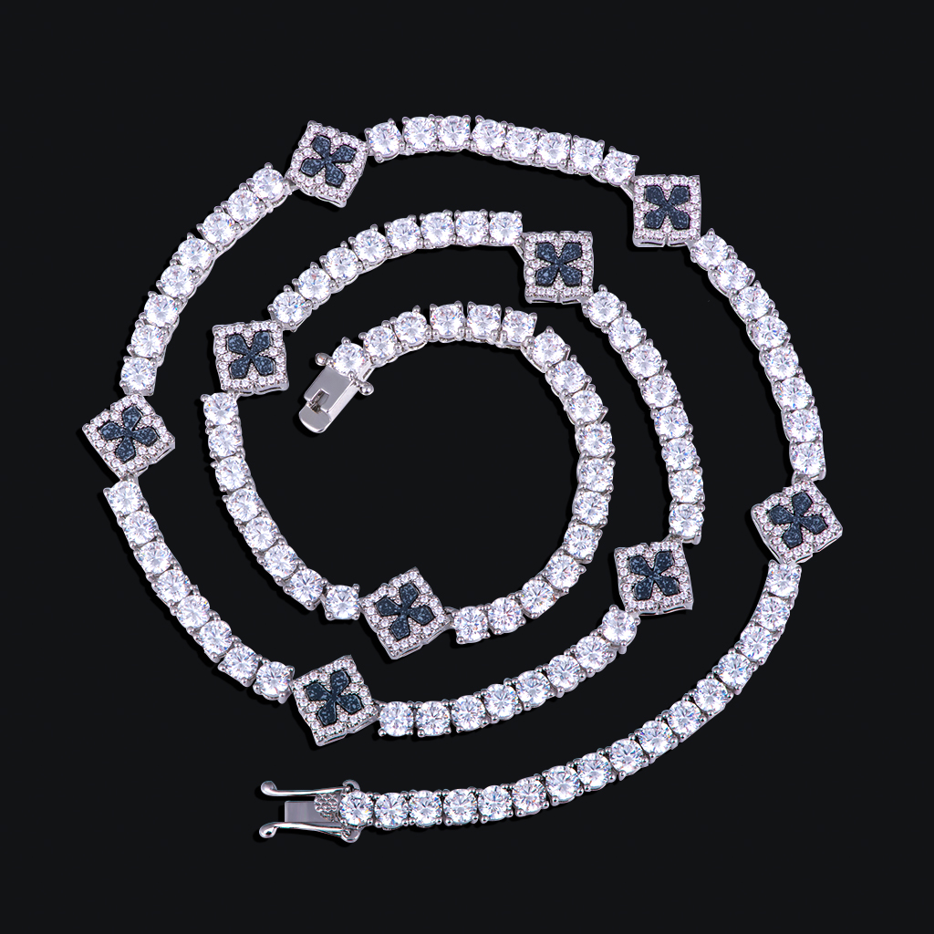 Iced Out Four Leaf Clover Tennis Chain