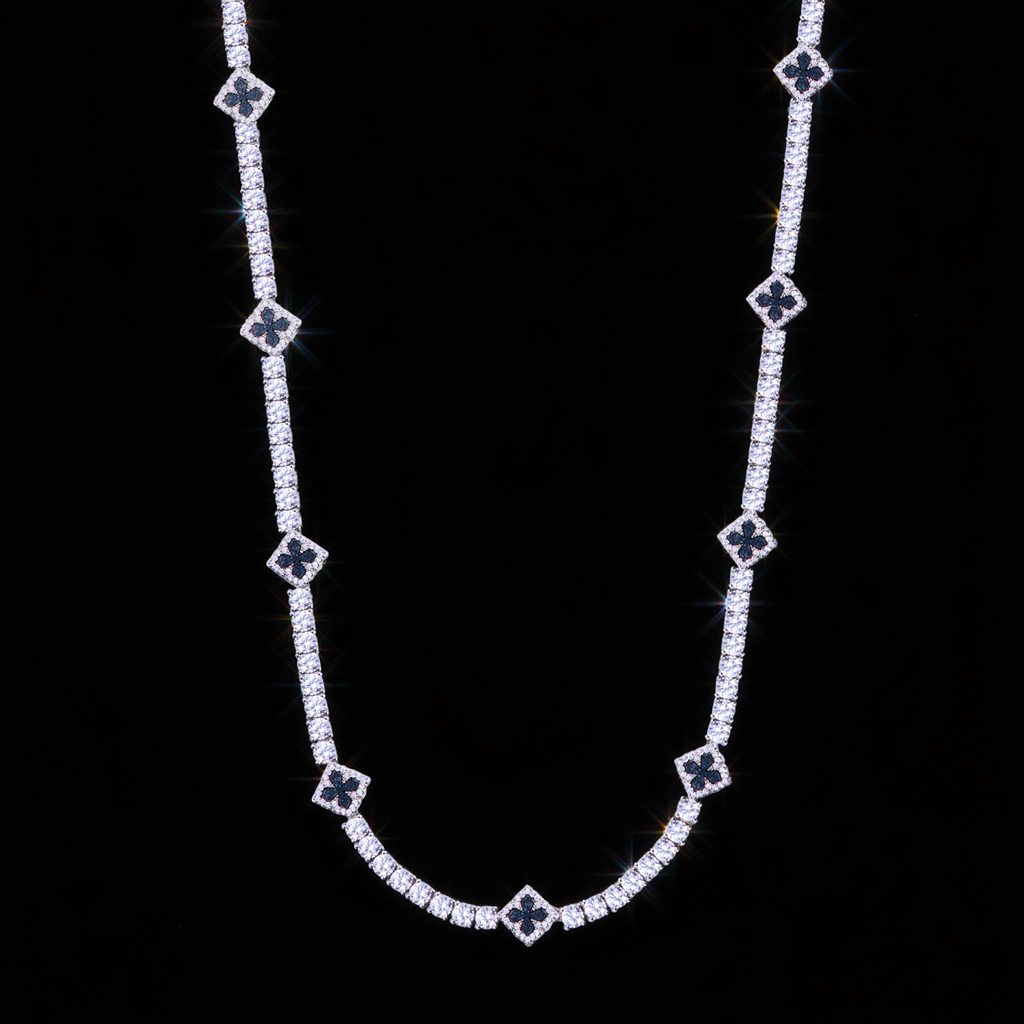 Iced Out Four Leaf Clover Tennis Chain