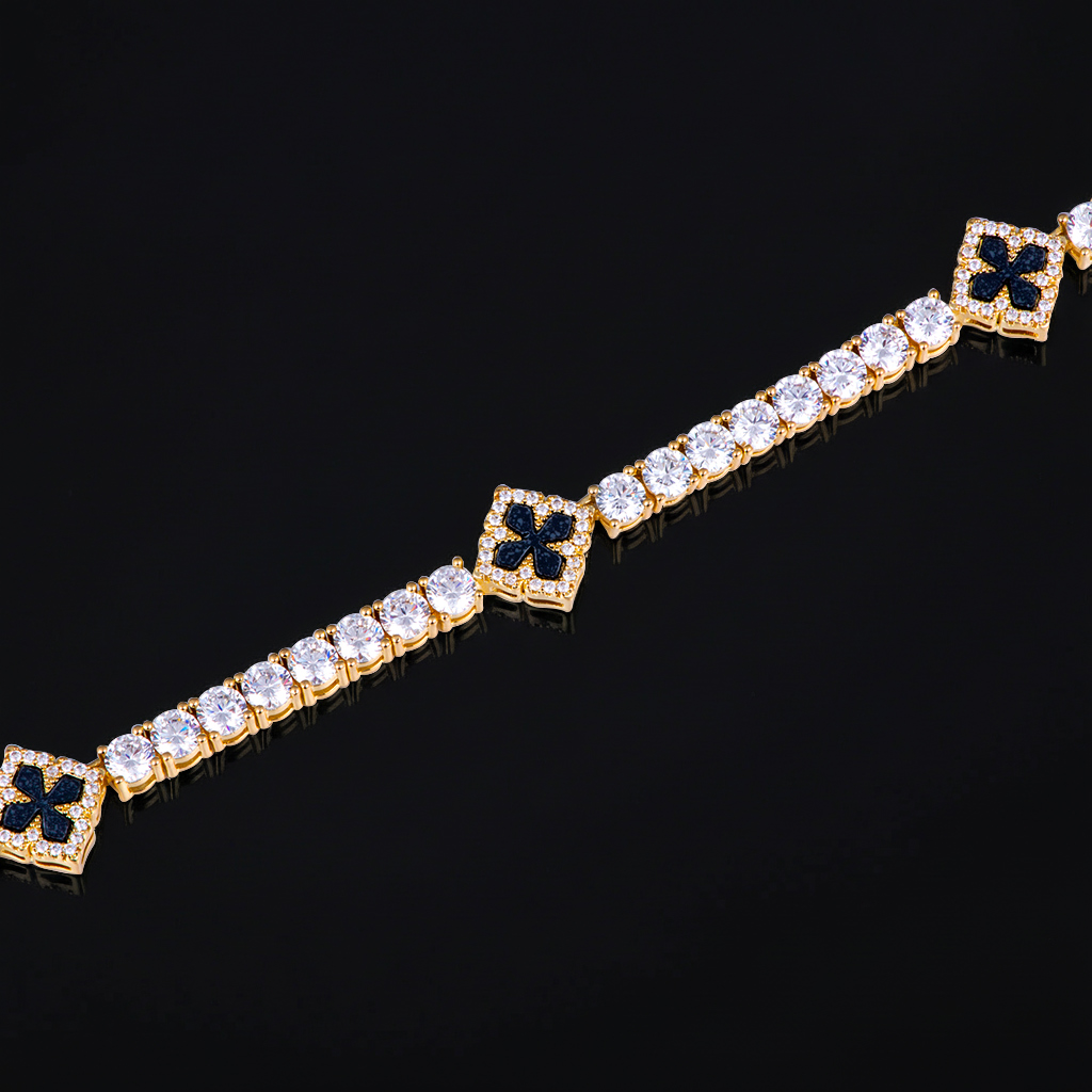 Iced Out Four Leaf Clover Tennis Chain