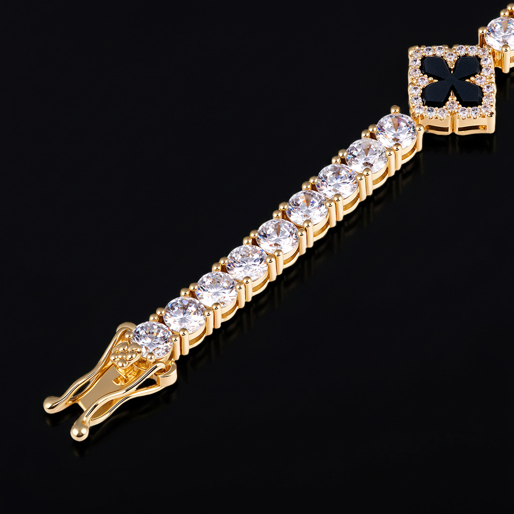 Iced Out Four Leaf Clover Tennis Chain